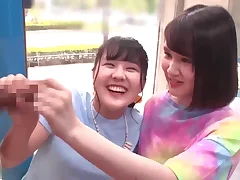 Bashful Asian Sweeties Gives Hj Pop-shot To Stranger In Glass Apartment