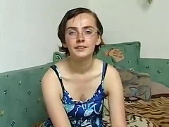 Gross school gal with saggy milk cans in audition (german)