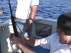 youthful brown-haired gets plowed by captain on yacht ship