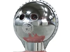 Stainless Steel Helmet 3 dimensional Domination & submission Cartoon